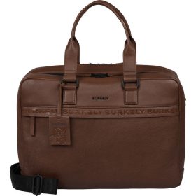   Burkely Minimal Mason konyakbarna dupla rekeszes bőr laptoptáska, aktatáska 15.6"  40 x 30 cm