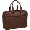 Burkely Minimal Mason konyakbarna dupla rekeszes bőr laptoptáska, aktatáska 15.6"  40 x 30 cm