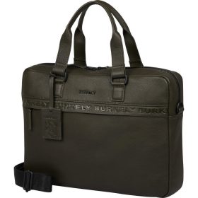  Burkely Minimal Mason sötétzöld bőr laptoptáska 15.6"  40 x 28 cm