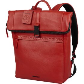   Burkely Minimal Manson Rolltop piros bőr hátizsák, laptoptartóval 14"  37 x 29 cm