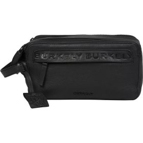   Burkely Minimal Mason fekete bőr neszeszer, toalet táska 25 x 15 cm
