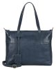 Burkely Natural Norah Workbag kék színű női bőr válltáska, kézitáska, laptop tartóval 14"