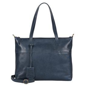 Burkely Natural Norah Workbag sötétkék női bőr válltáska, kézitáska, laptop tartóval 14"