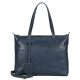 Burkely Natural Norah Workbag kék színű női bőr válltáska, kézitáska, laptop tartóval 14"