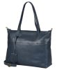 Burkely Natural Norah Workbag kék színű női bőr válltáska, kézitáska, laptop tartóval 14"