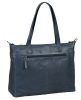Burkely Natural Norah Workbag kék színű női bőr válltáska, kézitáska, laptop tartóval 14"
