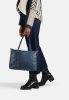 Burkely Natural Norah Workbag kék színű női bőr válltáska, kézitáska, laptop tartóval 14"