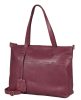 Burkely Natural Norah Workbag mályva színű női bőr válltáska, kézitáska, laptop tartóval 14"