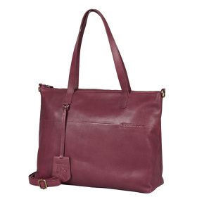   Burkely Natural Norah Workbag mályva színű női bőr válltáska, kézitáska, laptop tartóval 14"