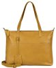 Burkely Natural Norah Workbag sárga színű női bőr válltáska, kézitáska, laptop tartóval 14"