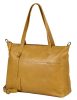 Burkely Natural Norah Workbag sárga színű női bőr válltáska, kézitáska, laptop tartóval 14"