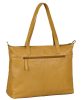 Burkely Natural Norah Workbag sárga színű női bőr válltáska, kézitáska, laptop tartóval 14"