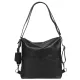 Burkely Natural Norah női fekete bőr válltáska, hátizsák