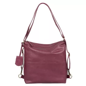 Burkely Natural Norah női pink bőr válltáska, hátizsák