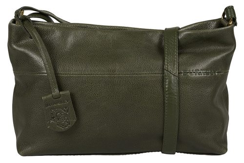 Burkely Natural Norah Collection zöld női bőr oldaltáska, crossbody 18 x 10 cm