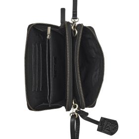 Burkely NATURAL NORAH fekete bőr telefontartó, pénztárca