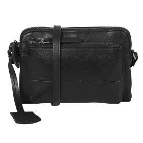 Burkely Natural Norah fekete bőr mini női oldaltáska