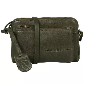 Burkely Natural Norah zöld bőr mini női oldaltáska