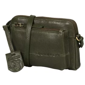 Burkely Natural Norah zöld bőr mini női oldaltáska