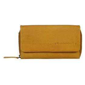   Burkely NATURAL NORAH sárga női bőr pénztárca RFID védelemmel 18 x 11 cm