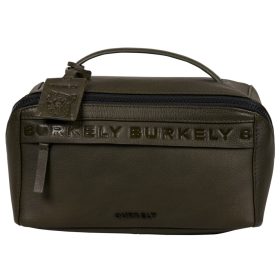   Burkely Minimal Mason zöld bőr neszeszer, toalet táska 24 x 13 cm