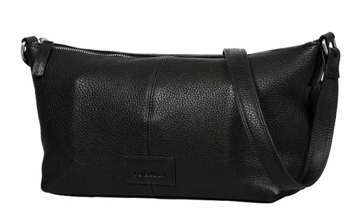 Burkely Soft Skylar fekete bőr női válltáska, oldaltáska 26 x 16 x 10 cm