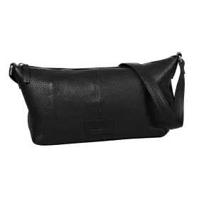   Burkely Soft Skylar fekete bőr női válltáska, oldaltáska 26 x 16 x 10 cm