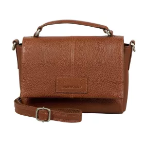   Burkely Soft Skylar konyak színű kisméretű női bőr kézitáska, vállpánttal 18 x 13 cm