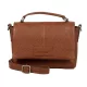 Burkely Soft Skylar konyak színű kisméretű női bőr kézitáska, vállpánttal 18 x 13 cm