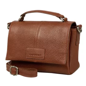   Burkely Soft Skylar konyak színű kisméretű női bőr kézitáska, vállpánttal 18 x 13 cm