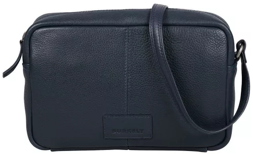 Burkely Soft Skylar sötétkék női bőr oldaltáska, crossbody 22 x 14,5 x 6,5 cm