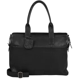   Burkely Soft Skylar fekete, női bőr laptoptáska, válltáska 15,6"