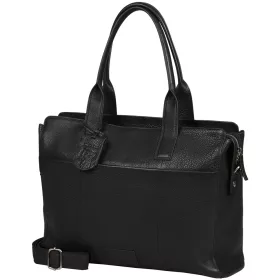   Burkely Soft Skylar fekete, női bőr laptoptáska, válltáska 15,6"