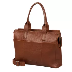   Burkely Soft Skylar konyak színű női bőr laptoptáska, válltáska 15,6"