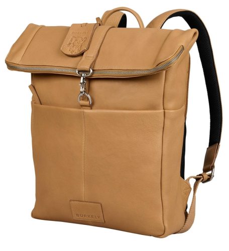 Burkely SOFT SKYLAR Rolltop bézs bőr laptoptartós, hátizsák 14'' 