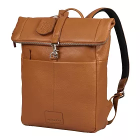   Burkely SOFT SKYLAR Rolltop konyakbarna bőr laptoptartós, hátizsák 14"