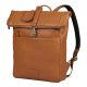 Burkely SOFT SKYLAR Rolltop konyakbarna bőr laptoptartós, hátizsák 14"