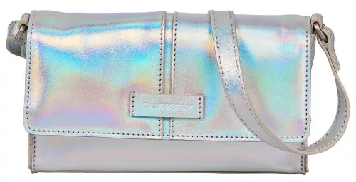 Burkely Cool Colbie ezüst női bőr crossbody táska, RFID védelemmel