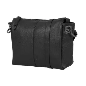  Burkely Radient Raeven fekete női bőr válltáska, crossbody 19 x 27 cm