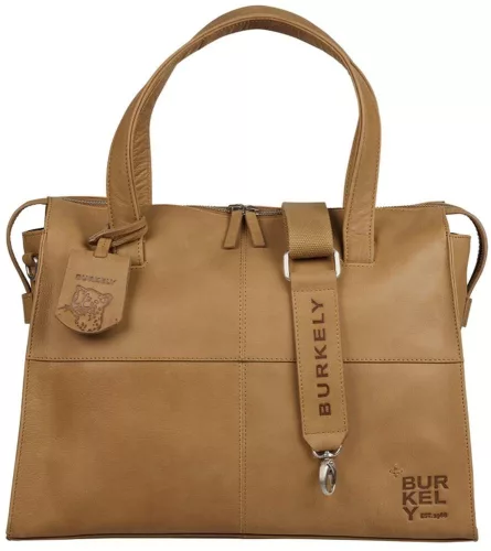 Burkely Rogue Robyn konyak női bőr válltáska, laptoptáska 15,6”