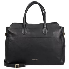   Burkely Demi fekete női bőr kézitáska, válltáska 40 × 30,5 × 14 cm