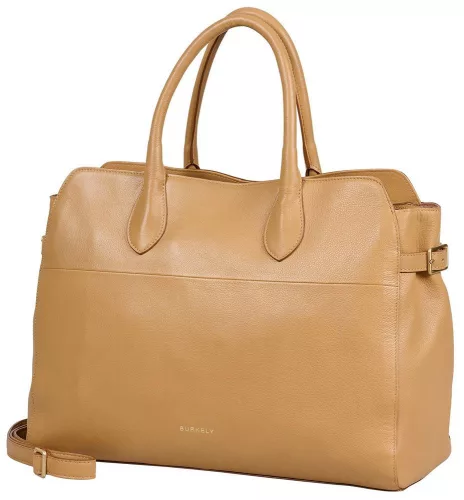 Burkely Demi mogyoróbarna női bőr kézitáska, válltáska 40 × 30,5 × 14 cm