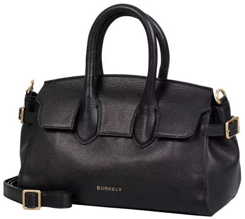 Burkely Demi fekete női bőr kézitáska, vállpánttal 28 × 15 × 11 cm