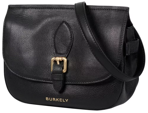 Burkely Demi fekete női bőr válltáska, crossbody 20 × 12,5 × 8 cm