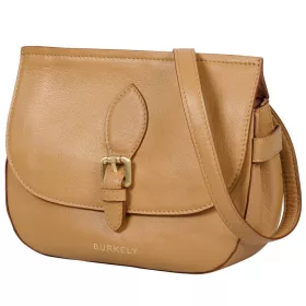   Burkely Demi mogyoróbarna női bőr válltáska, crossbody 20 × 12,5 × 8 cm