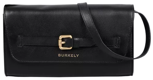 Burkely Demi fekete női bőr válltáska, clutch 23 × 13 × 8 cm