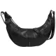 Burkely Nalan fekete ívelt női bőr válltáska, crossbody 40 × 18 × 8 cm