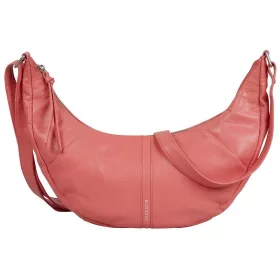   Burkely Nalan korall színű, ívelt női bőr válltáska, crossbody 40 × 18 × 8 cm