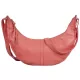 Burkely Nalan korall színű, ívelt női bőr válltáska, crossbody 40 × 18 × 8 cm