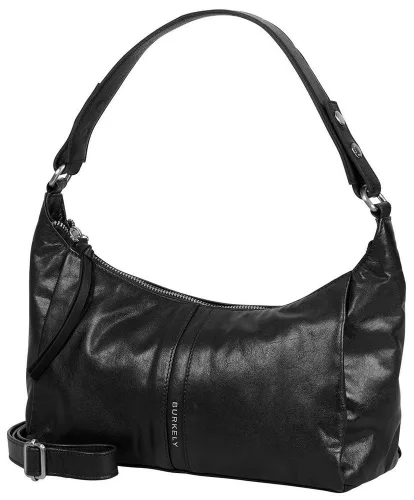 Burkely Nalan fekete női bőr válltáska, crossbody 25 × 15 × 10 cm